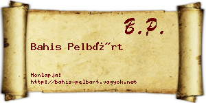 Bahis Pelbárt névjegykártya